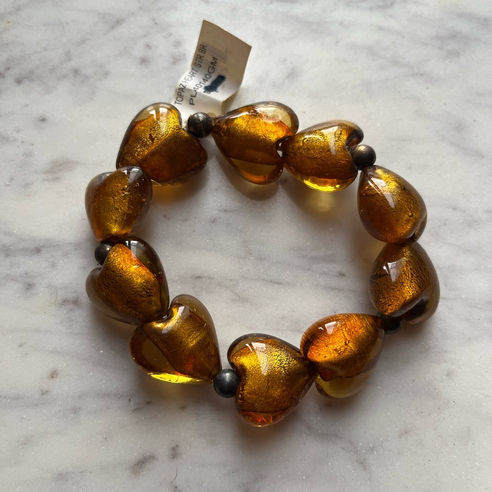 Chunky Topaz Heart Bracelet